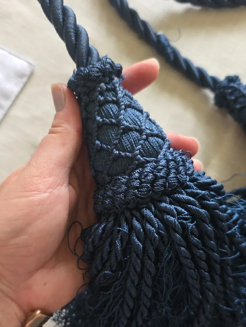 Navy Blue Decorative Tassel Rope Tieback